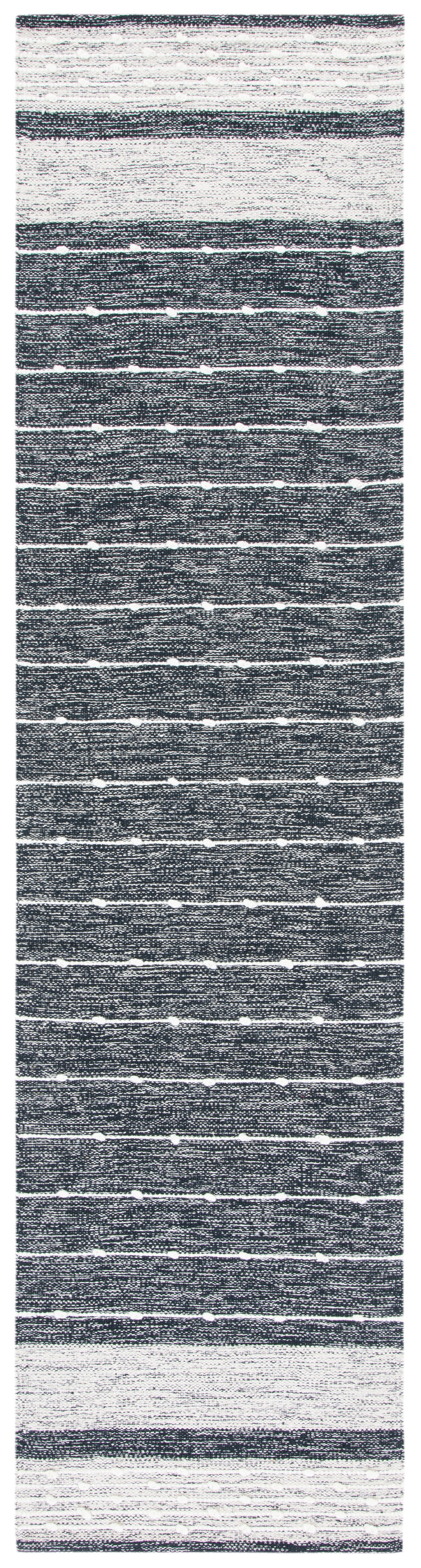 Safavieh Striped Kilim Stk509Z Black/Ivory Rugs.