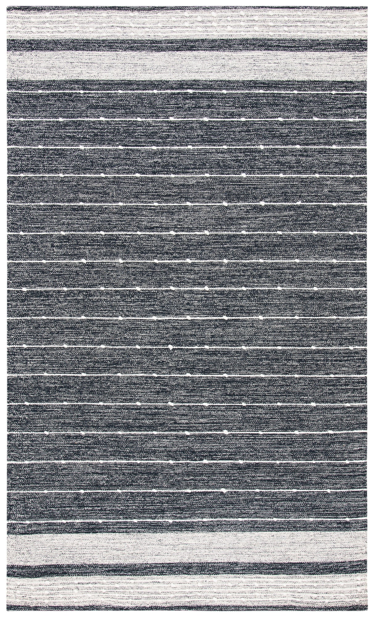 Safavieh Striped Kilim Stk509Z Black/Ivory Rugs.