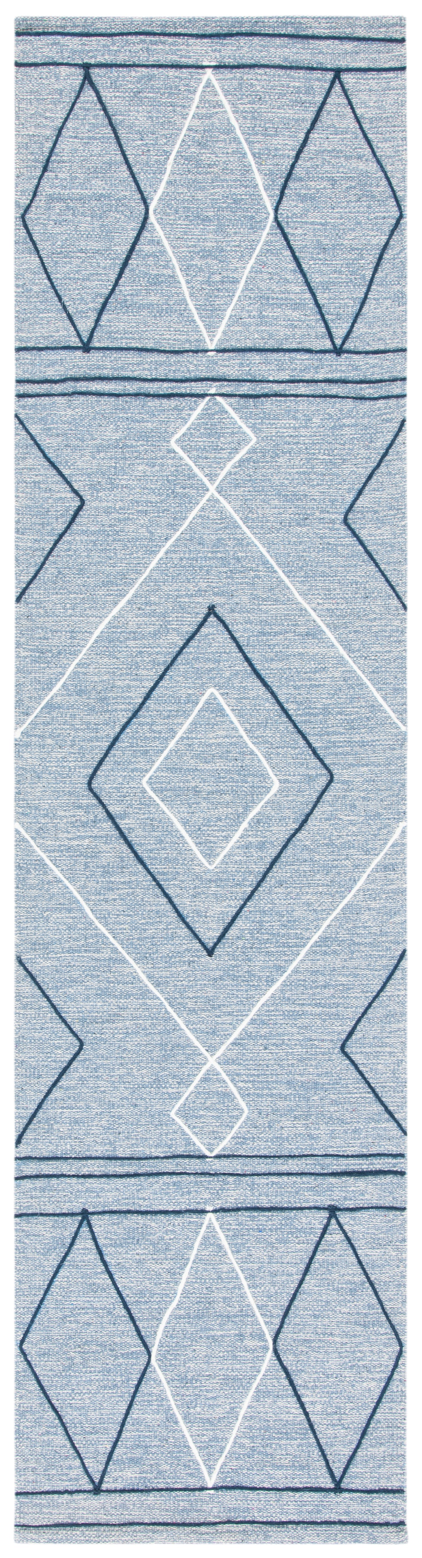 Safavieh Striped Kilim Stk510M Light Blue/Ivory Rugs.
