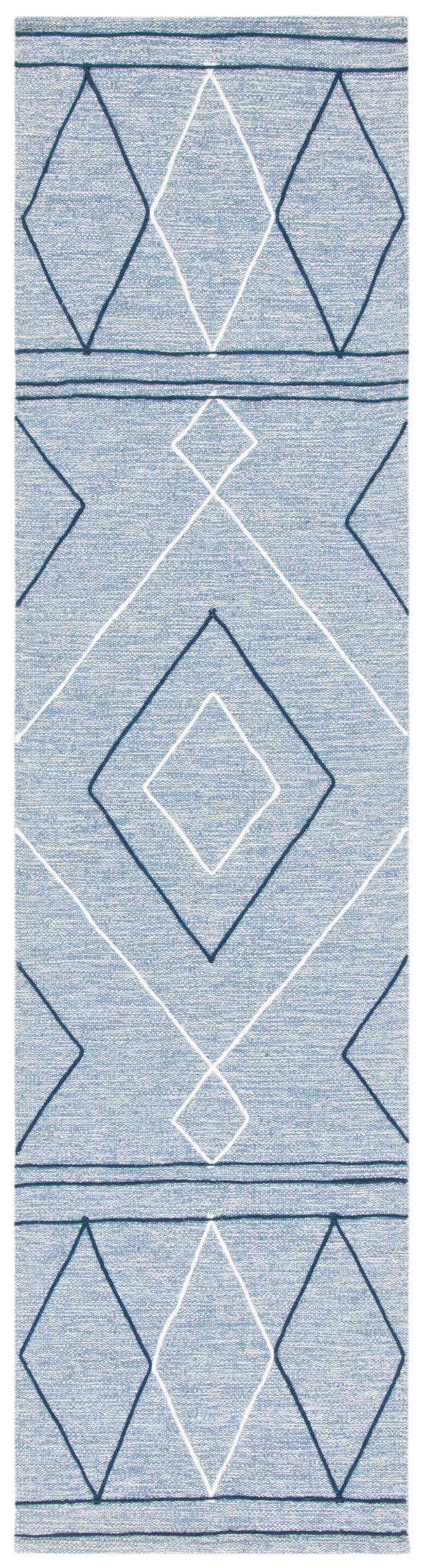 Safavieh Striped Kilim Stk510M Light Blue/Ivory Rugs.