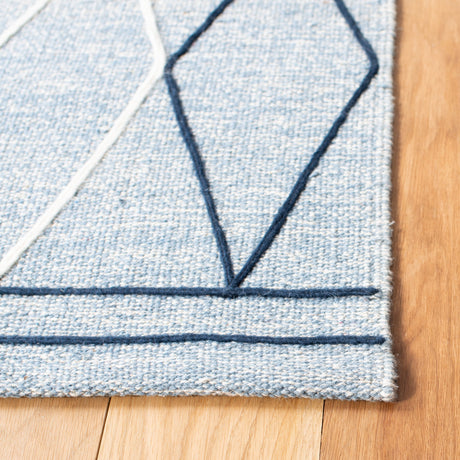 Safavieh Striped Kilim Stk510M Light Blue/Ivory Rugs.