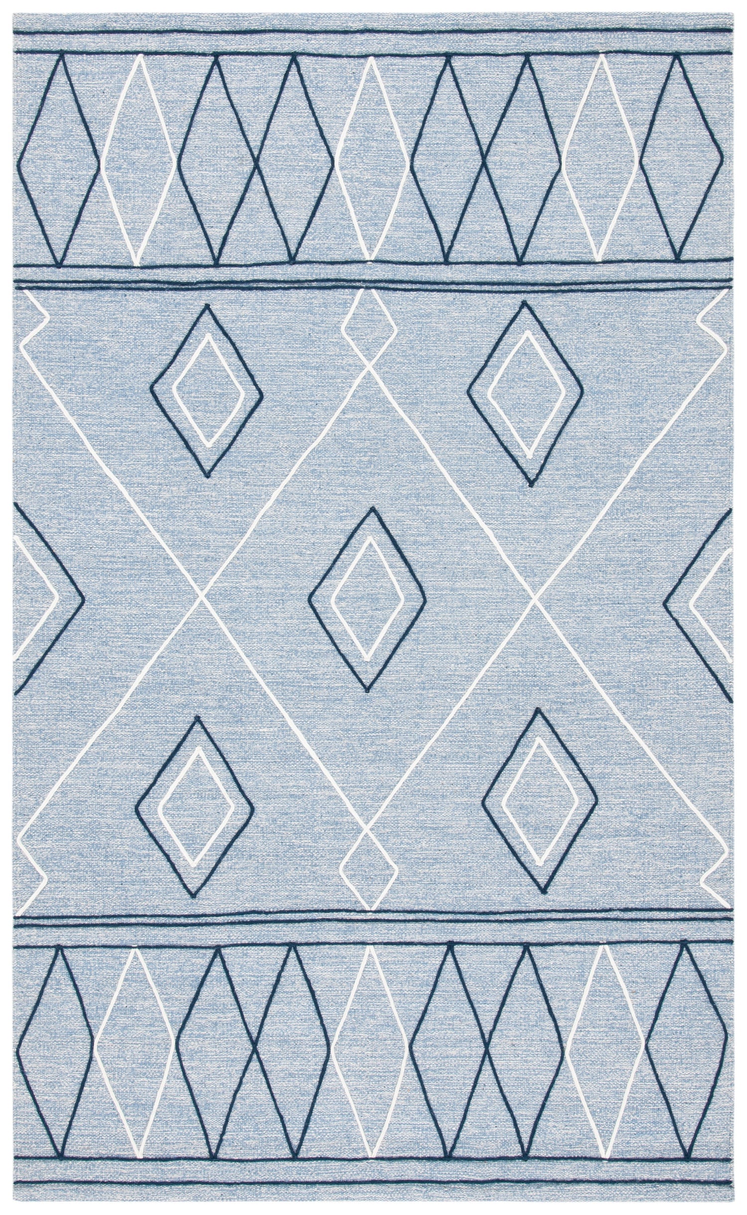 Safavieh Striped Kilim Stk510M Light Blue/Ivory Rugs.