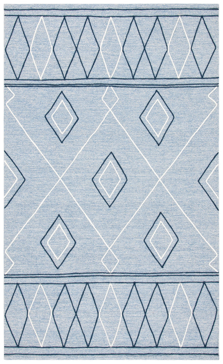 Safavieh Striped Kilim Stk510M Light Blue/Ivory Rugs.