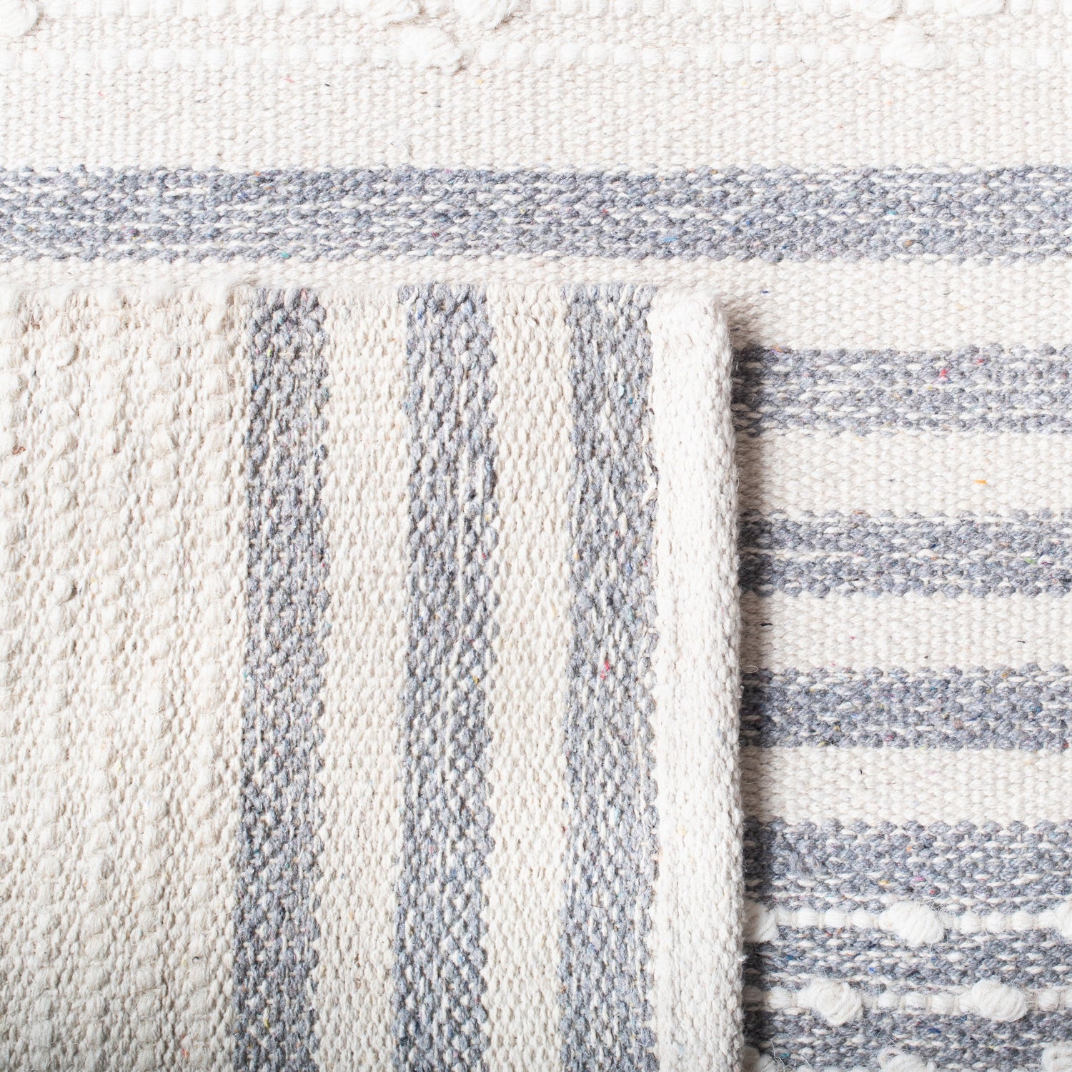 Safavieh Striped Kilim Stk511G Silver/Ivory Rugs.