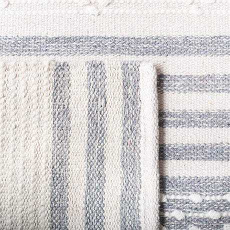 Safavieh Striped Kilim Stk511G Silver/Ivory Rugs.