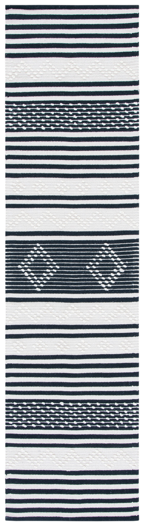Safavieh Striped Kilim Stk511Z Black/Ivory Rugs.