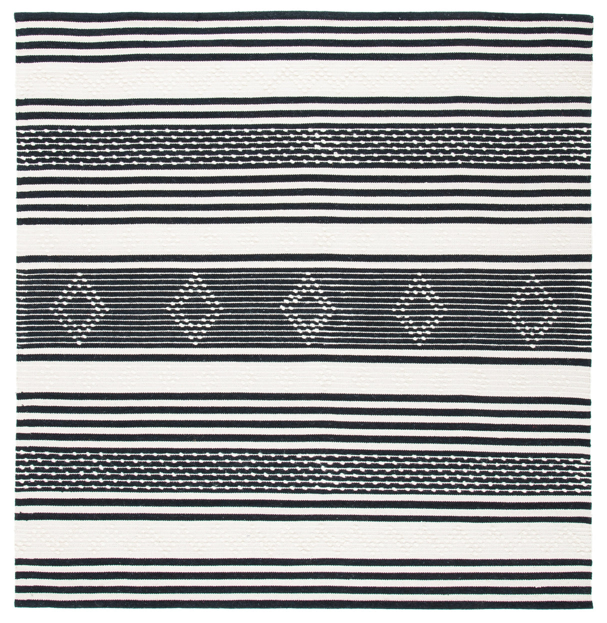 Safavieh Striped Kilim Stk511Z Black/Ivory Rugs.