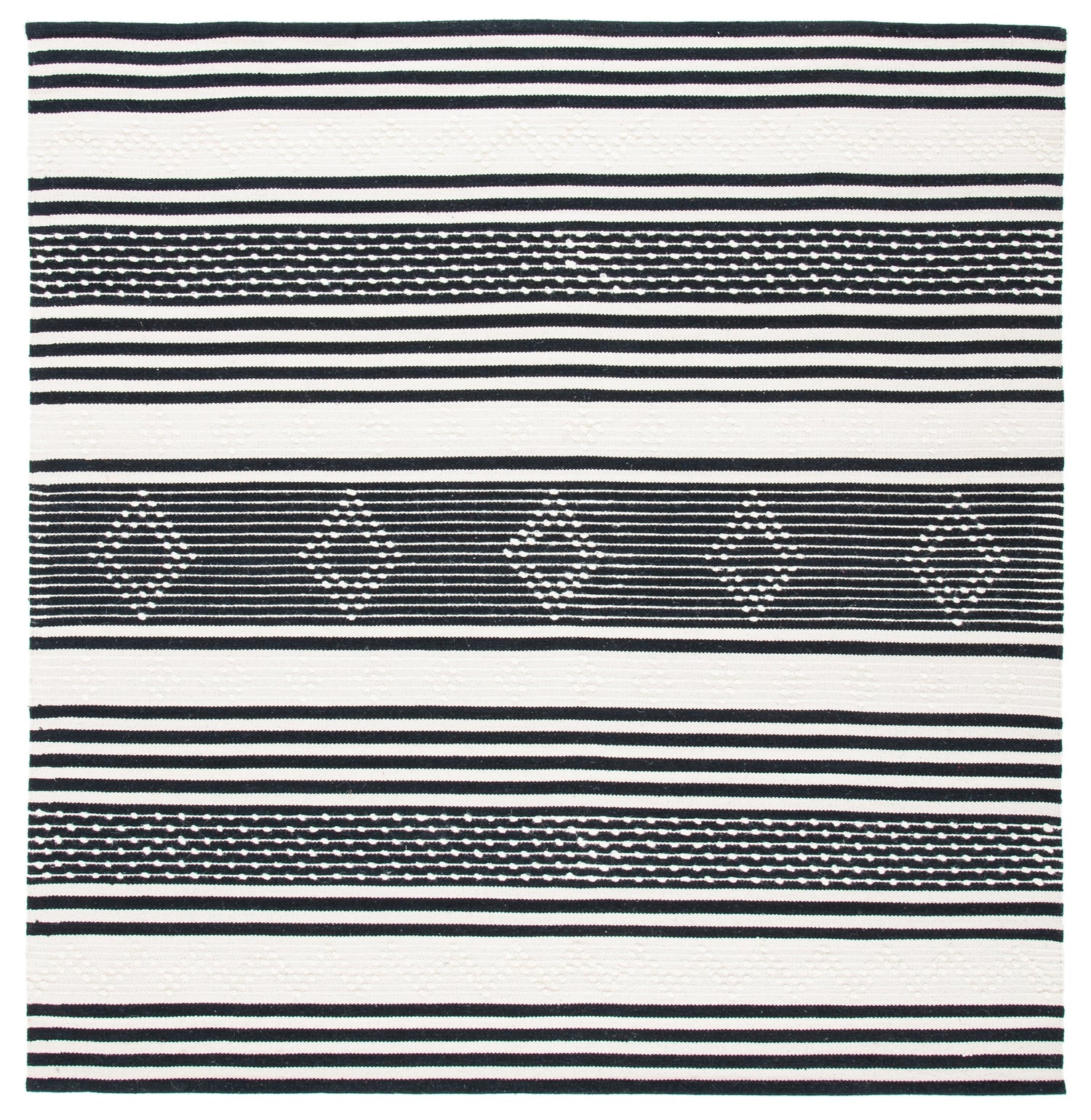 Safavieh Striped Kilim Stk511Z Black/Ivory Rugs.