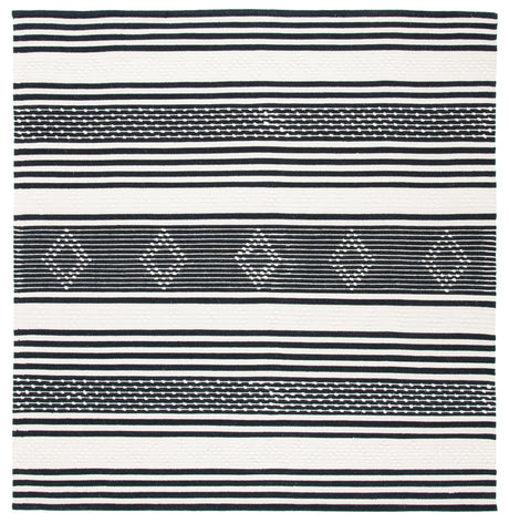 Safavieh Striped Kilim Stk511Z Black/Ivory Rugs.