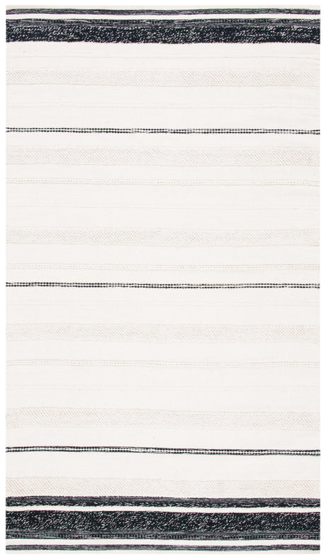 Safavieh Striped Kilim Stk512A Ivory/Black Rugs.