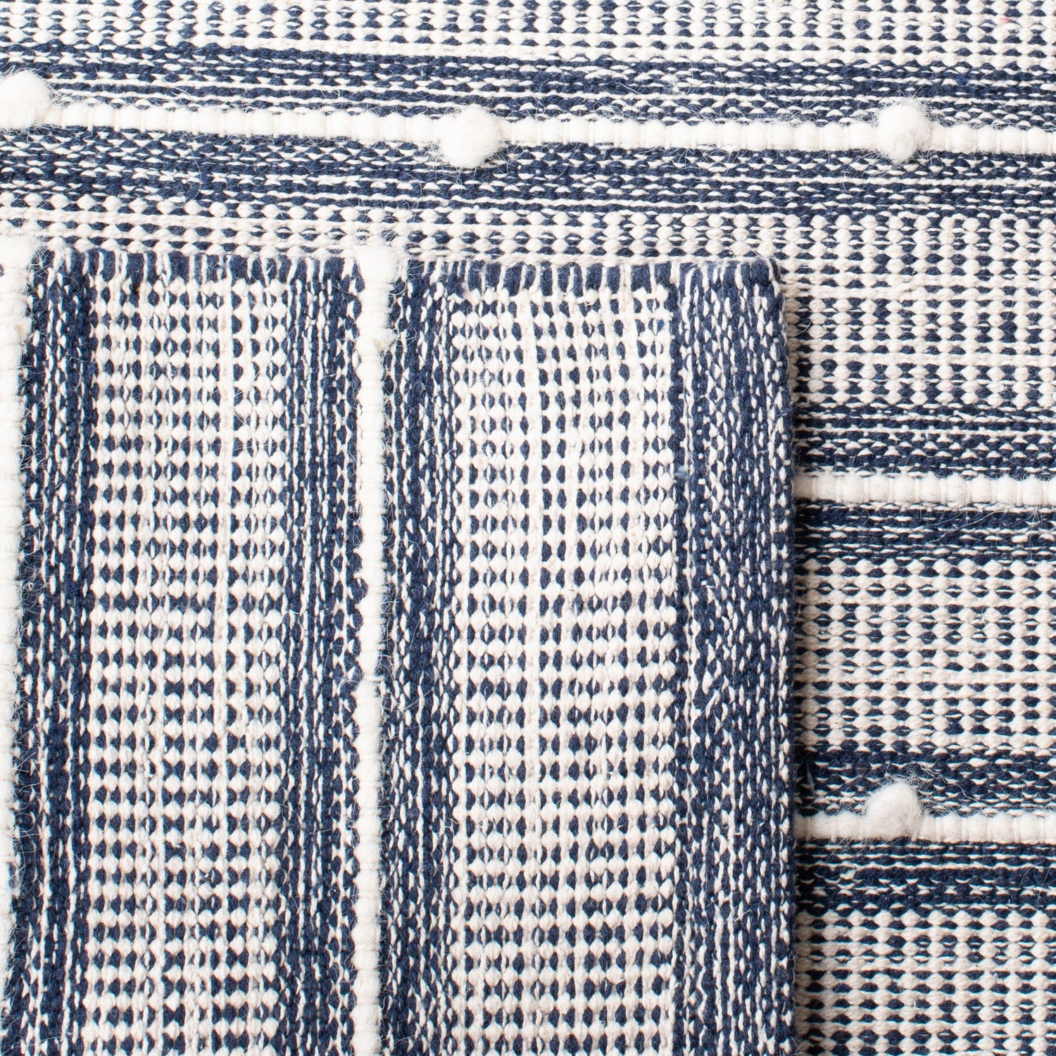 Safavieh Striped Kilim Stk513N Navy/Blue Rugs.