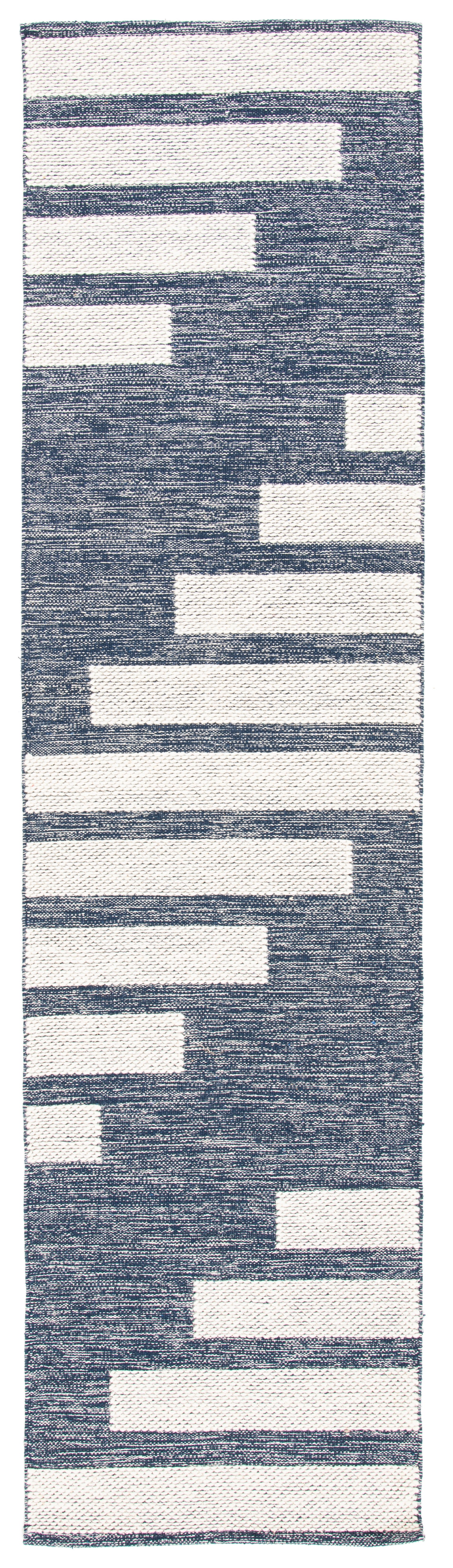 Safavieh Striped Kilim Stk514N Navy/Ivory Rugs.