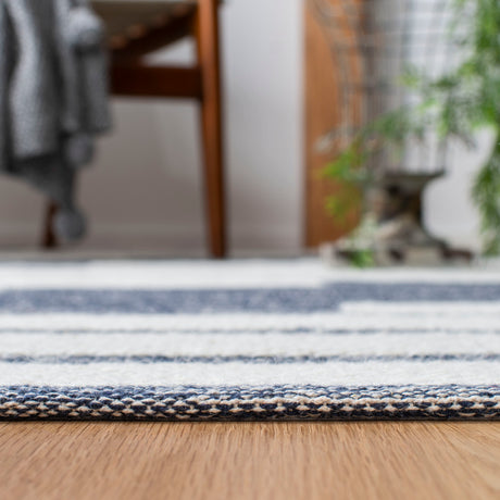 Safavieh Striped Kilim Stk514N Navy/Ivory Rugs.
