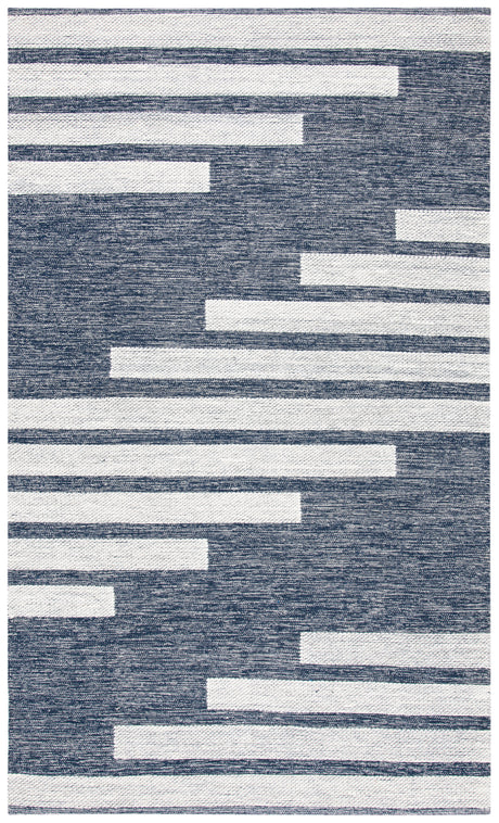 Safavieh Striped Kilim Stk514N Navy/Ivory Rugs.