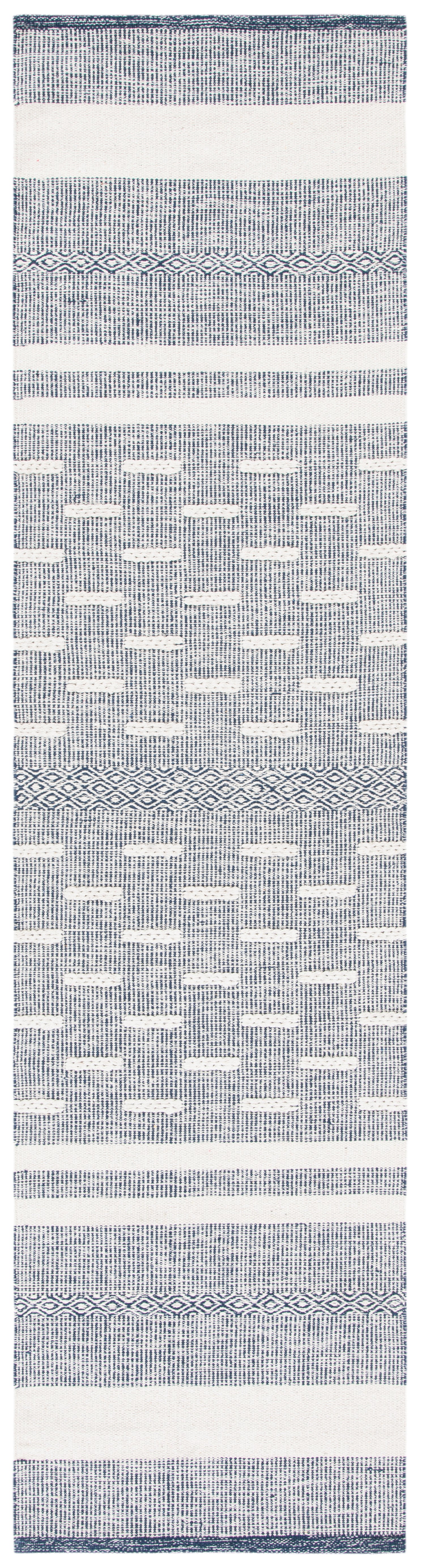 Safavieh Striped Kilim Stk515N Navy/Ivory Rugs.
