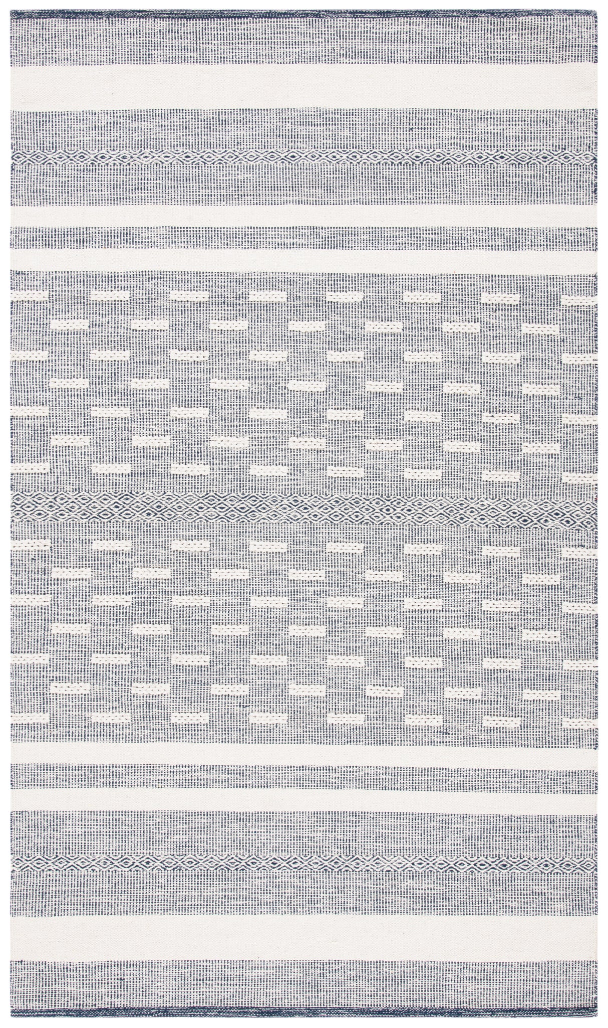 Safavieh Striped Kilim Stk515N Navy/Ivory Rugs.