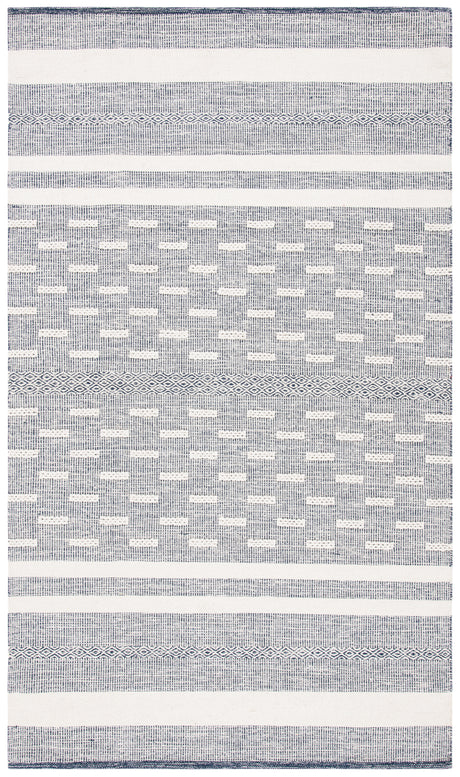 Safavieh Striped Kilim Stk515N Navy/Ivory Rugs.
