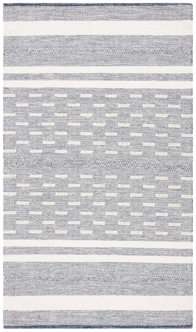 Safavieh Striped Kilim Stk515N Navy/Ivory Rugs.
