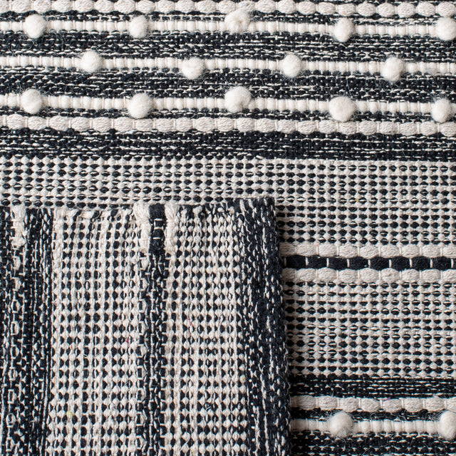 Safavieh Striped Kilim Stk516Z Black/Ivory Rugs.