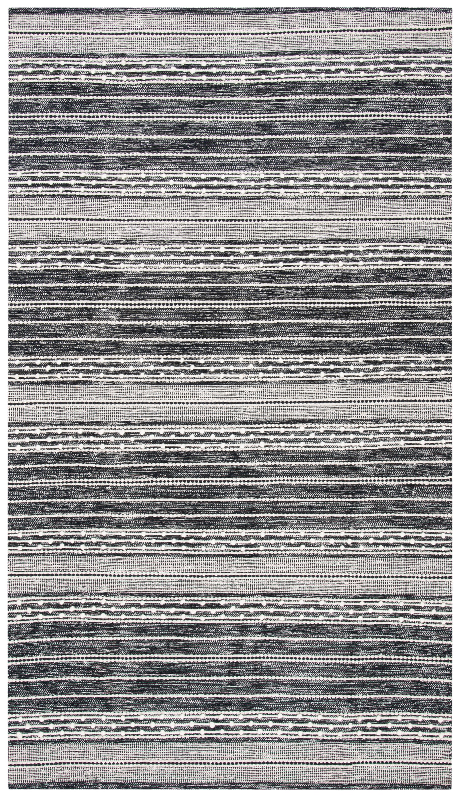 Safavieh Striped Kilim Stk516Z Black/Ivory Rugs.