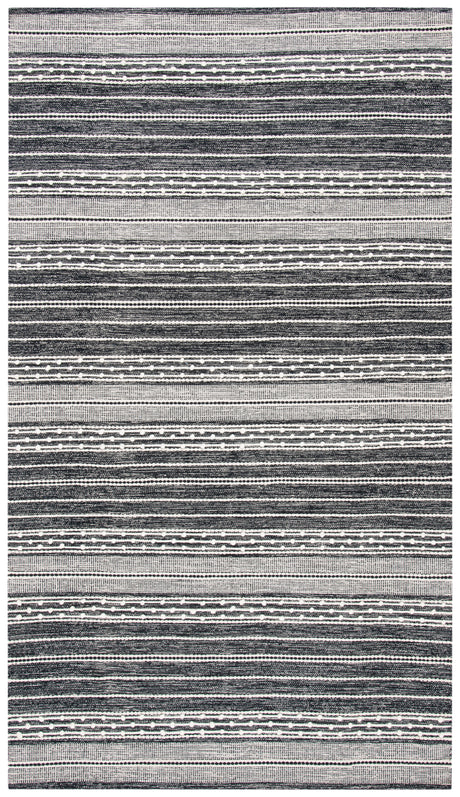 Safavieh Striped Kilim Stk516Z Black/Ivory Rugs.