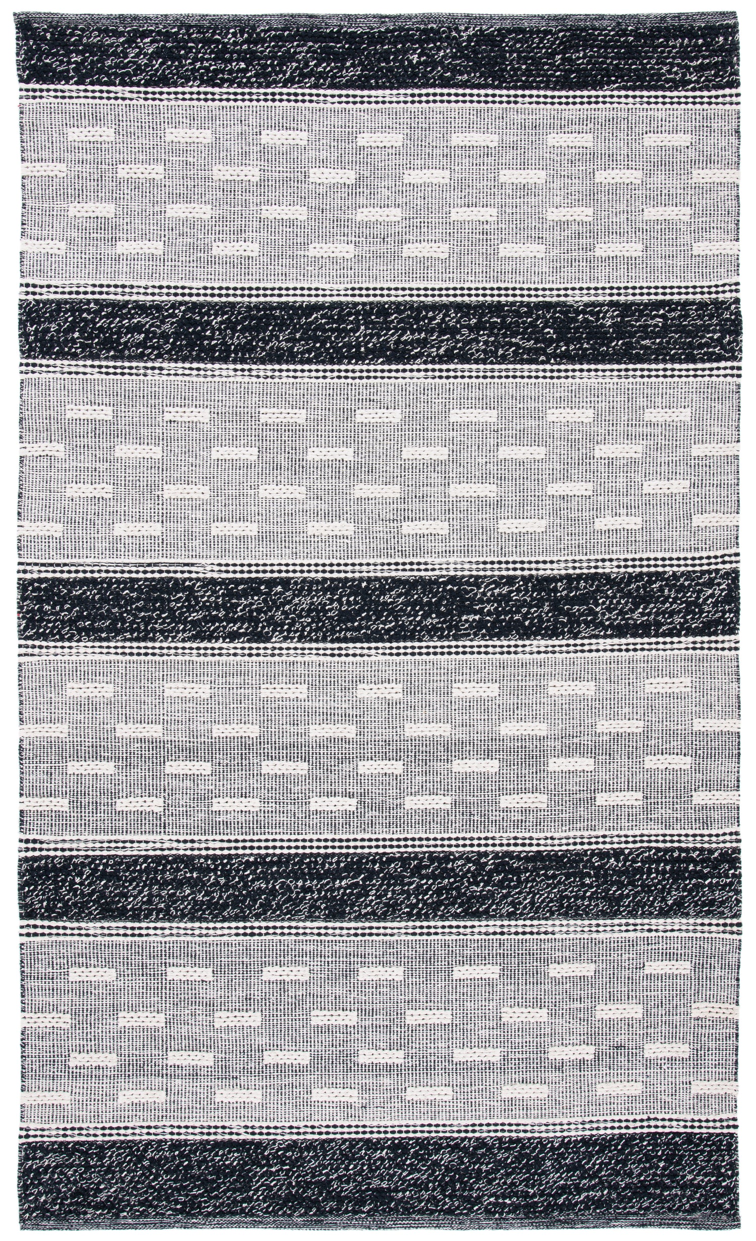 Safavieh Striped Kilim Stk518Z Black/Ivory Rugs.