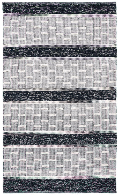 Safavieh Striped Kilim Stk518Z Black/Ivory Rugs.