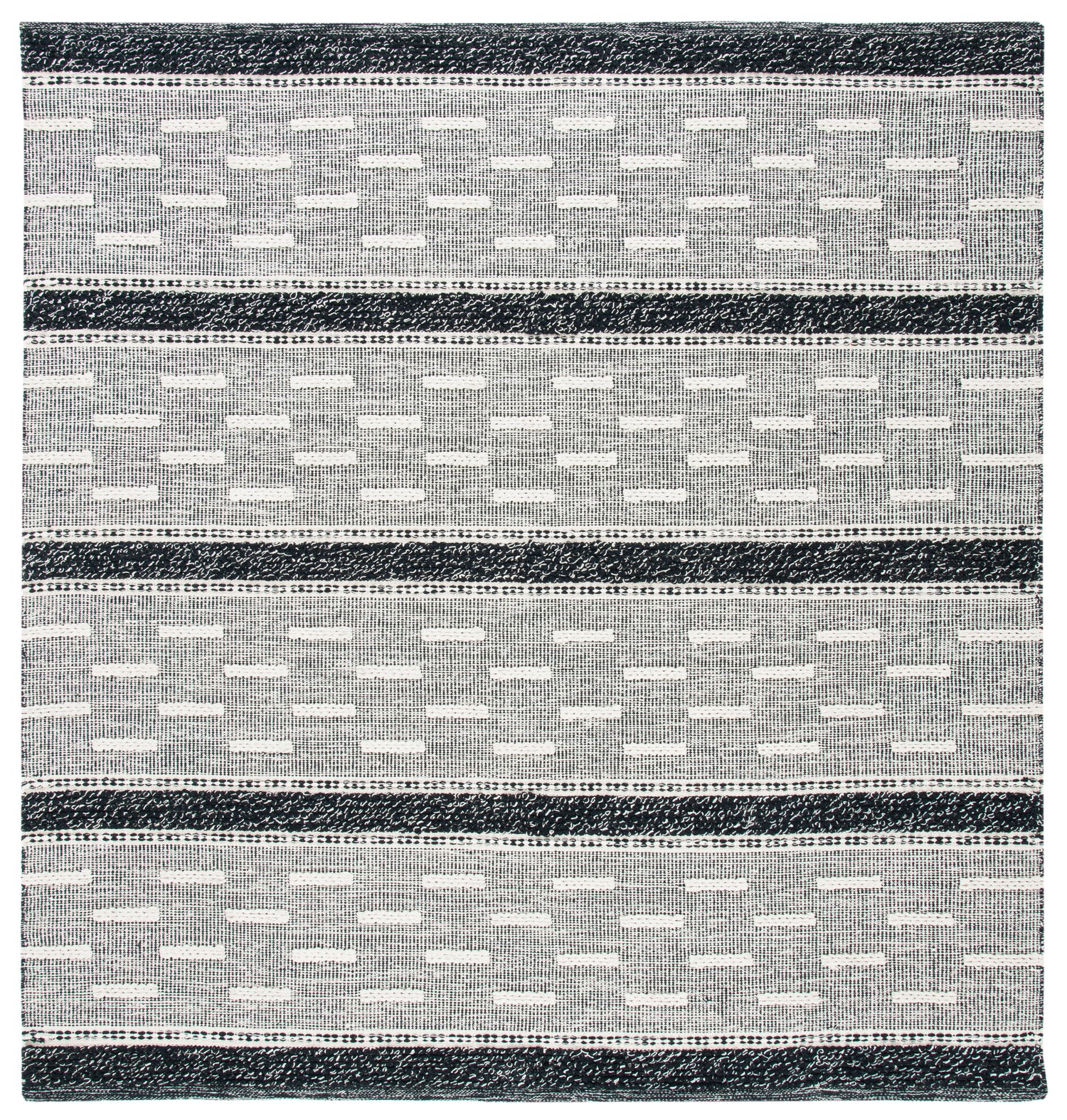 Safavieh Striped Kilim Stk518Z Black/Ivory Rugs.