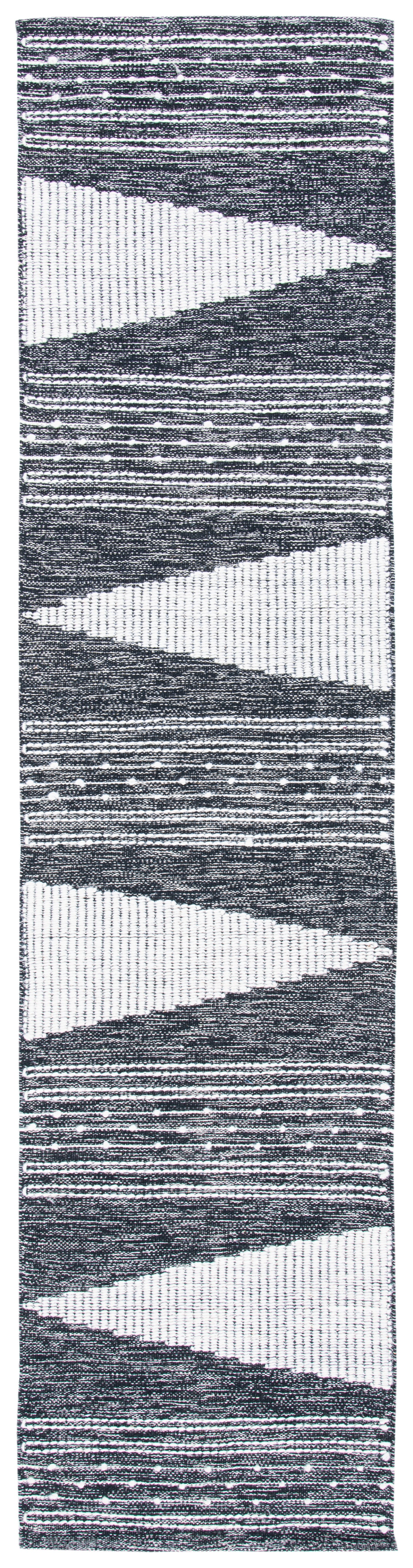 Safavieh Striped Kilim Stk521Z Black/Ivory Rugs.