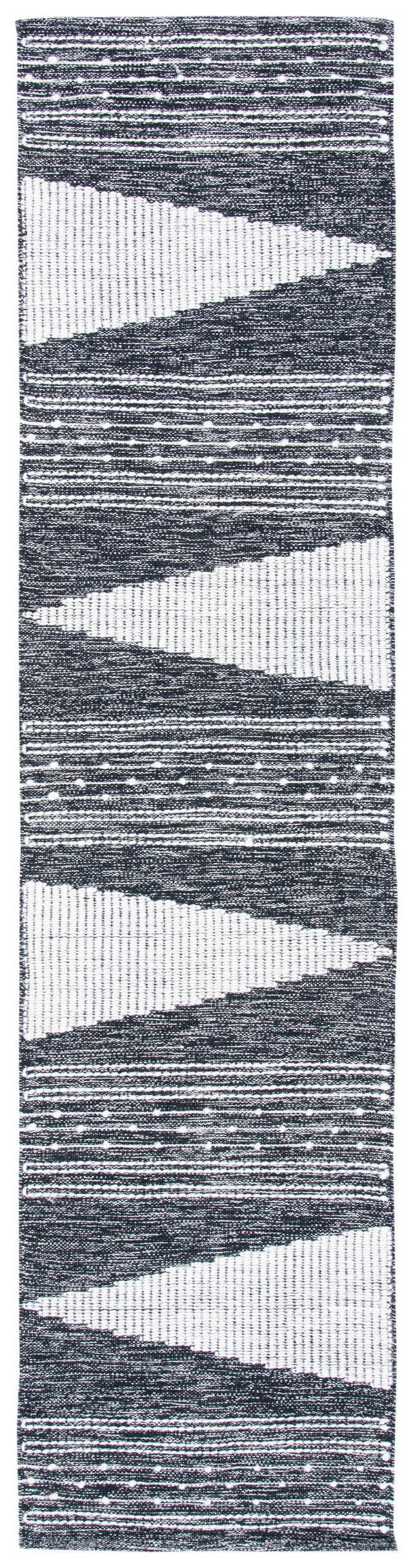 Safavieh Striped Kilim Stk521Z Black/Ivory Rugs.