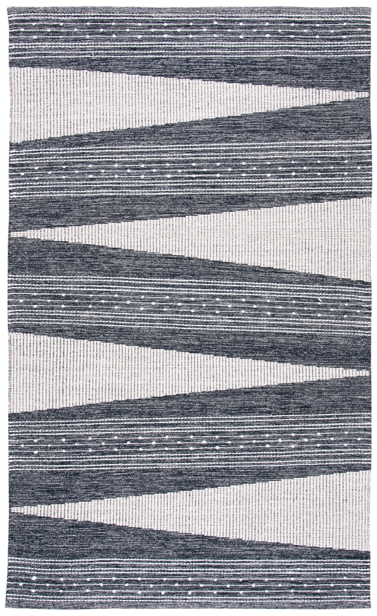 Safavieh Striped Kilim Stk521Z Black/Ivory Rugs.