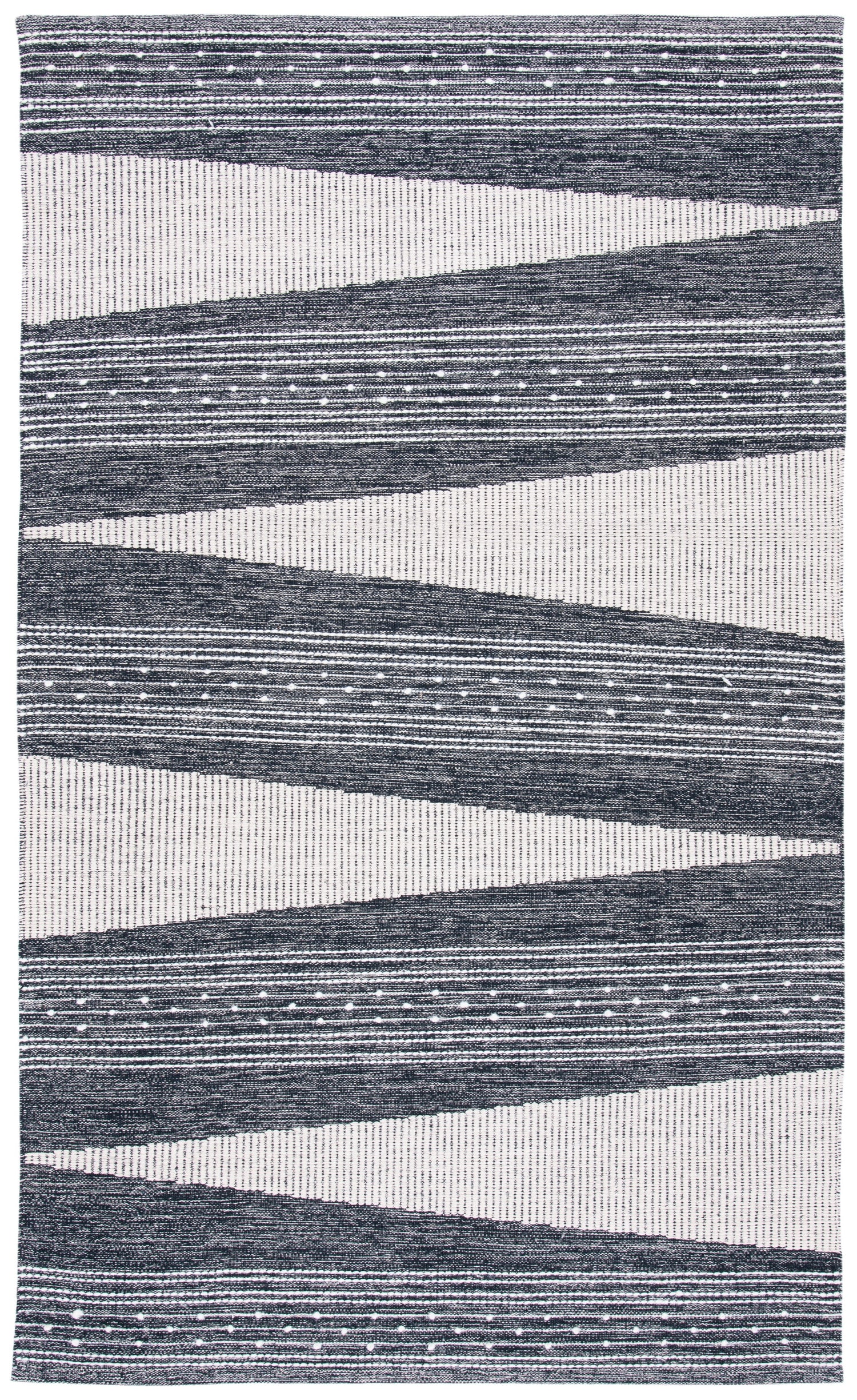 Safavieh Striped Kilim Stk521Z Black/Ivory Rugs.