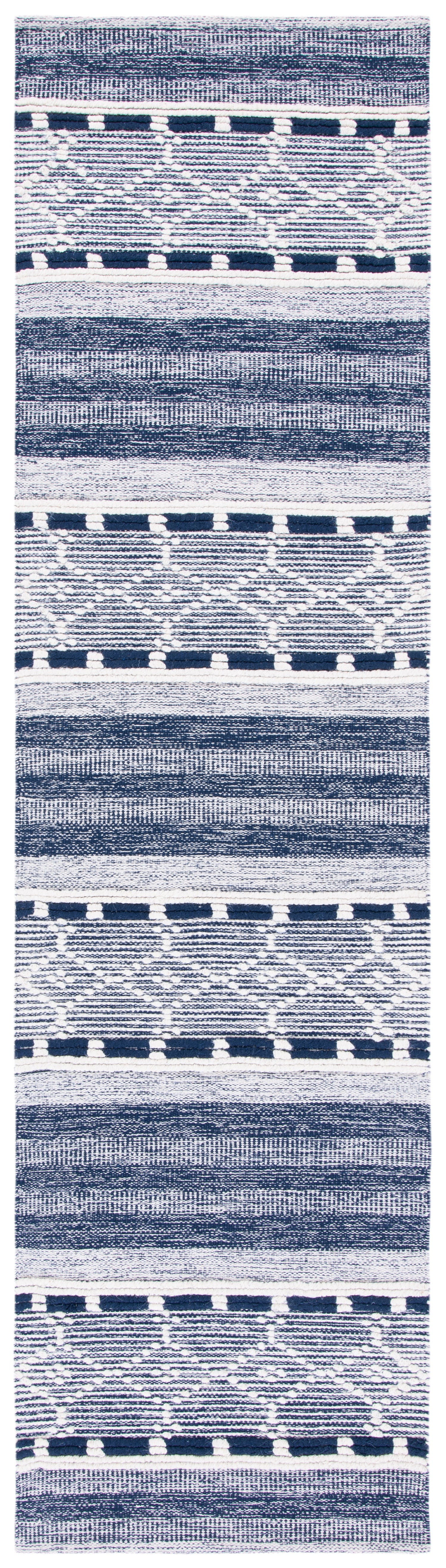 Safavieh Striped Kilim Stk522N Navy/Ivory Rugs.