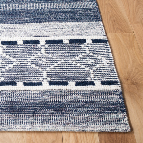 Safavieh Striped Kilim Stk522N Navy/Ivory Rugs.