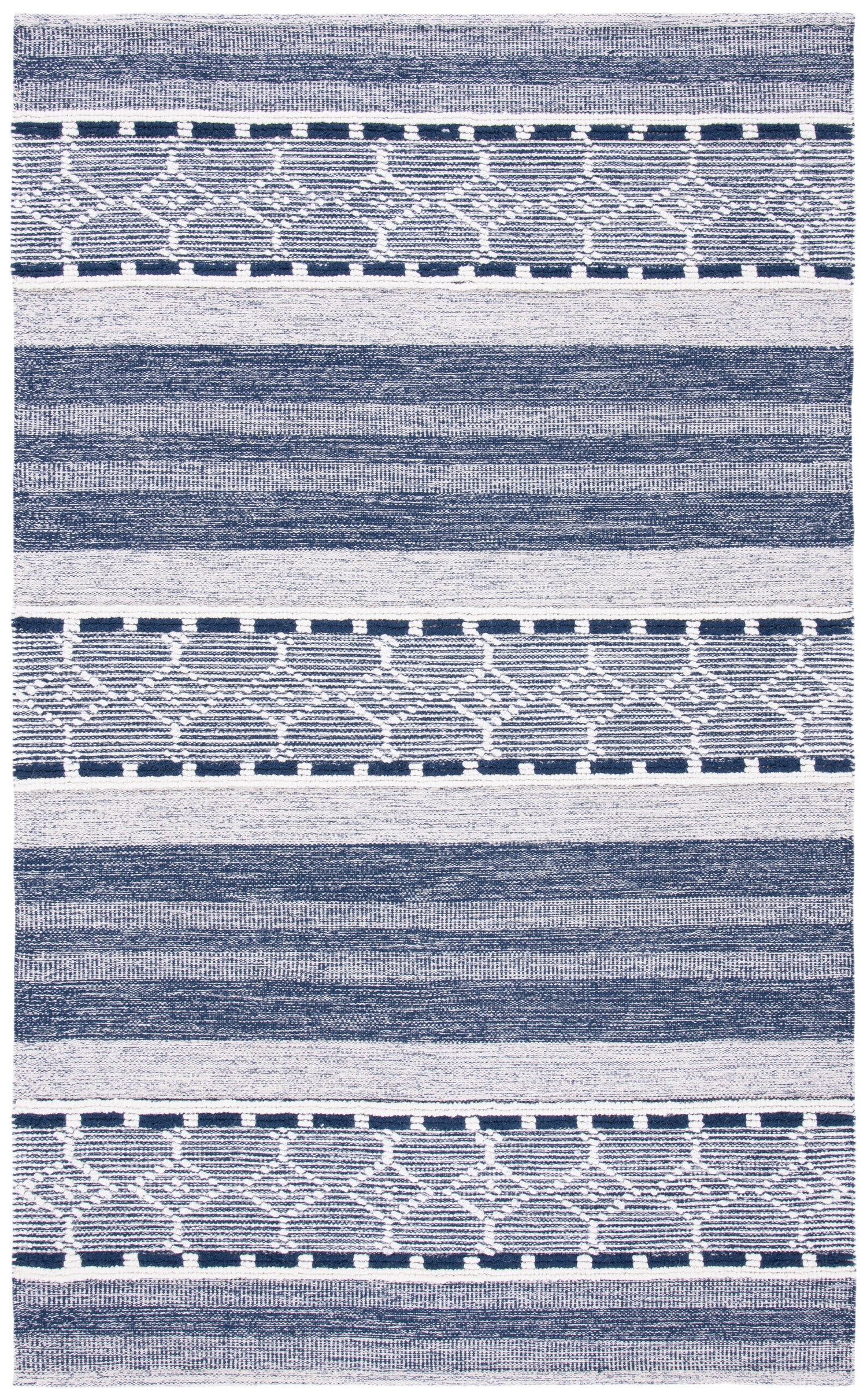 Safavieh Striped Kilim Stk522N Navy/Ivory Rugs.