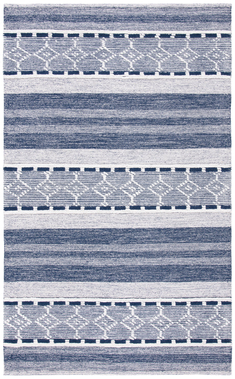 Safavieh Striped Kilim Stk522N Navy/Ivory Rugs.