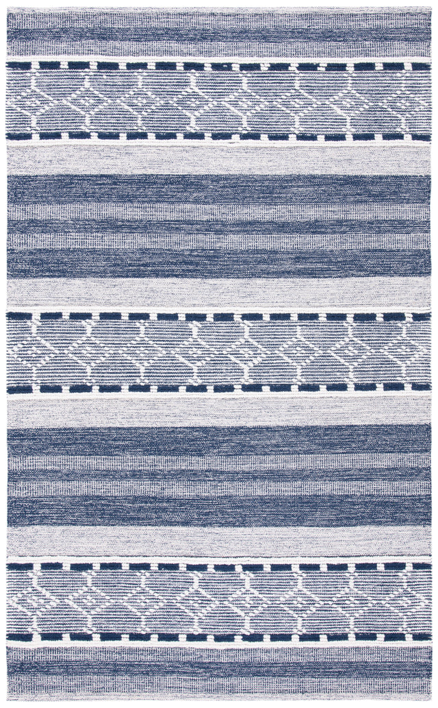 Safavieh Striped Kilim Stk522N Navy/Ivory Rugs.