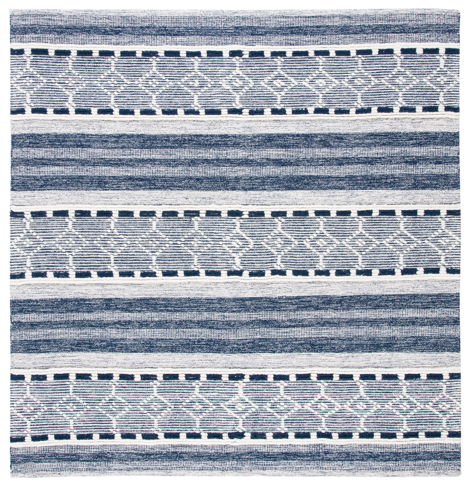 Safavieh Striped Kilim Stk522N Navy/Ivory Rugs.