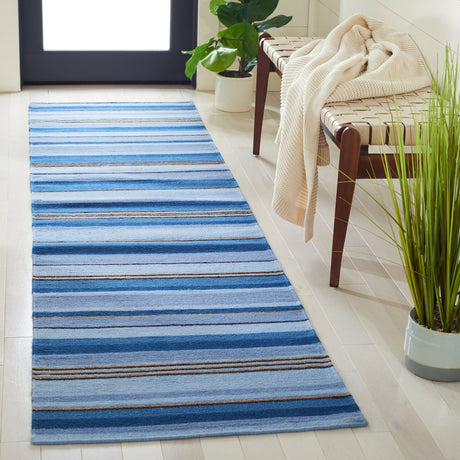 Safavieh Striped Kilim Stk601M Blue/Rust Rugs.