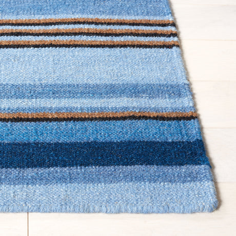 Safavieh Striped Kilim Stk601M Blue/Rust Rugs.