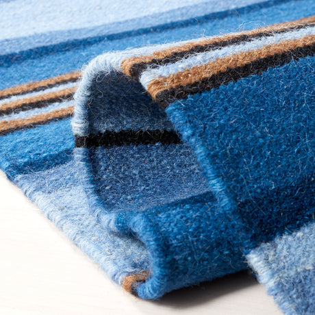 Safavieh Striped Kilim Stk601M Blue/Rust Rugs.