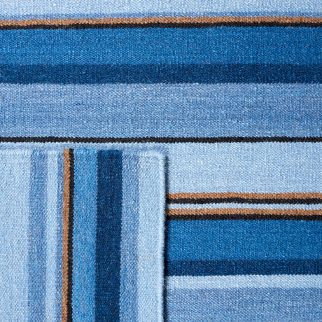 Safavieh Striped Kilim Stk601M Blue/Rust Rugs.