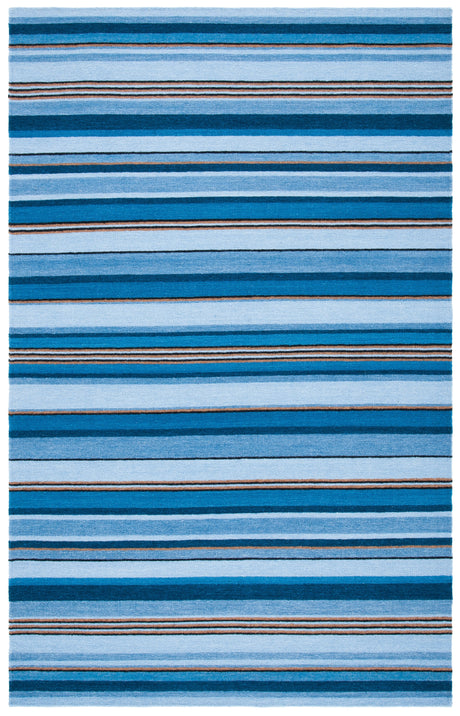 Safavieh Striped Kilim Stk601M Blue/Rust Rugs.