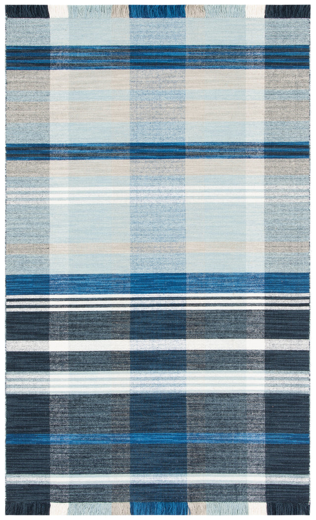 Safavieh Striped Kilim Stk703N Navy/Charcoal Rug.