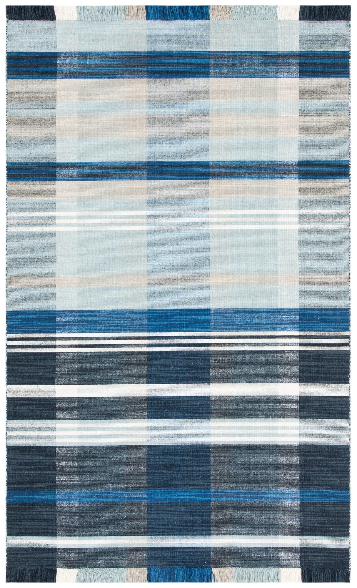 Safavieh Striped Kilim Stk703N Navy/Charcoal Rug.