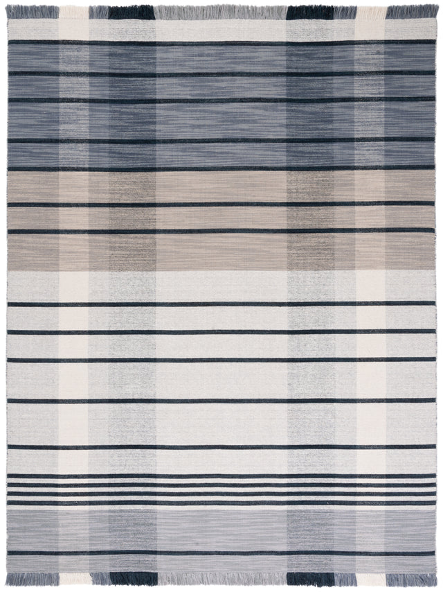 Safavieh Striped Kilim Stk704G Light Grey/Black Rug.
