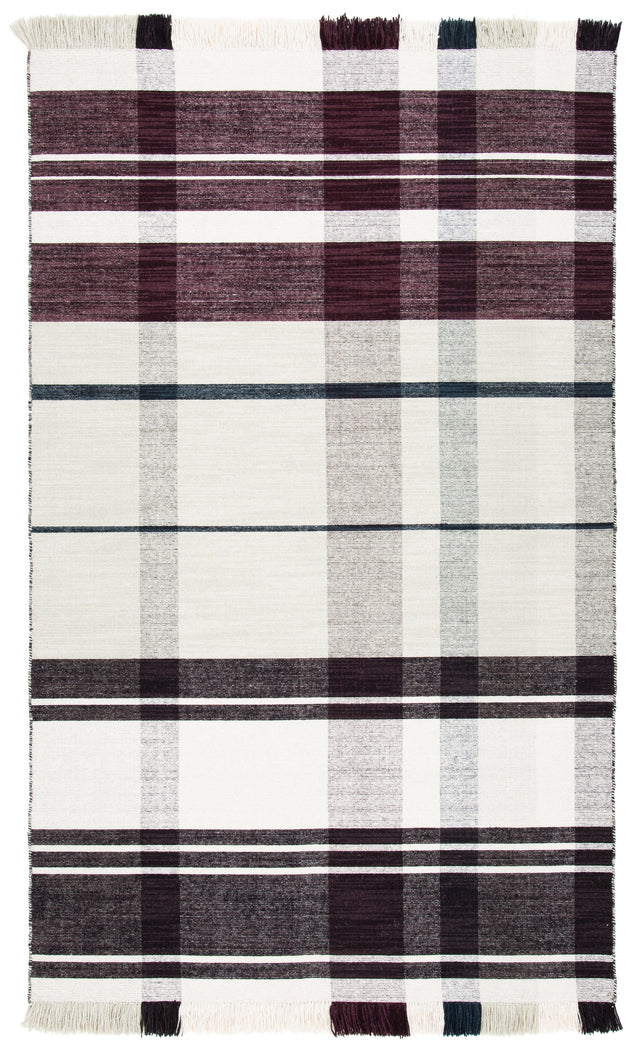 Safavieh Striped Kilim Stk705A Ivory/Grey Rug.