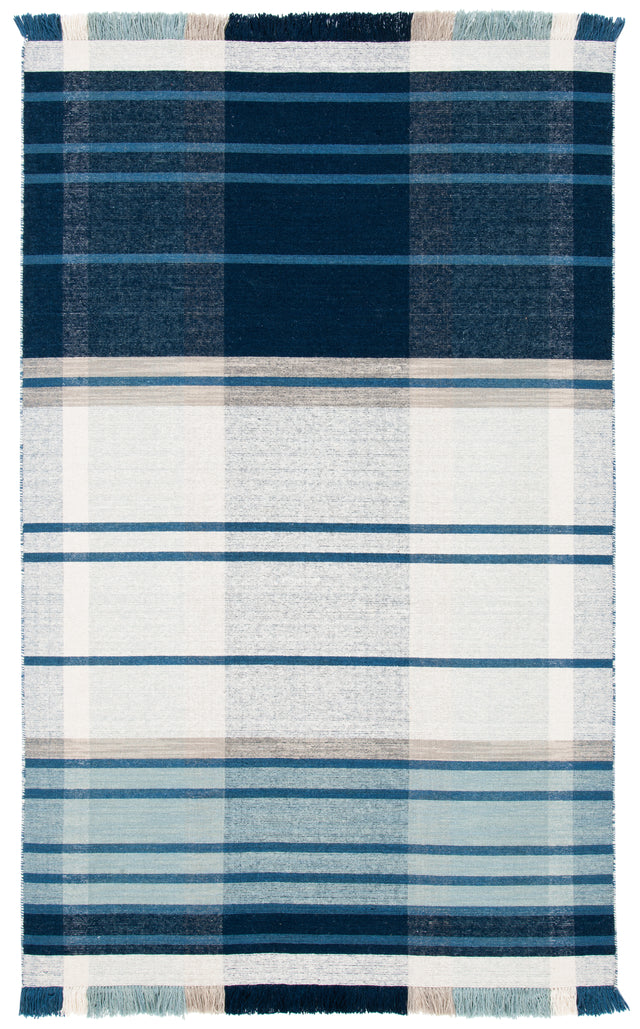 Safavieh Striped Kilim Stk707M Blue/Beige Rug.