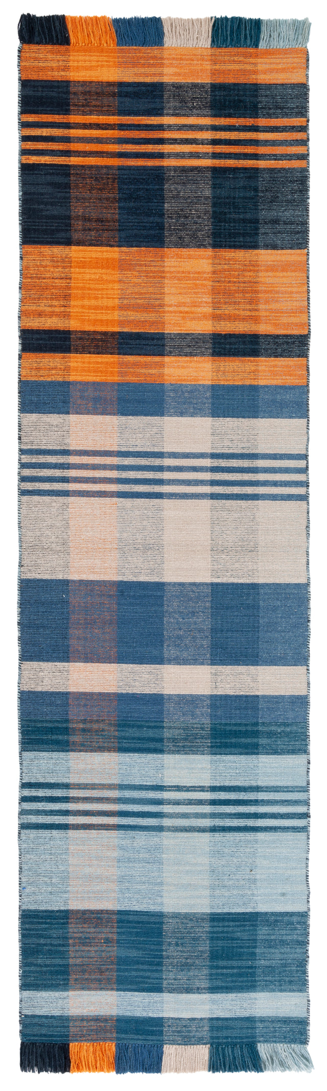 Safavieh Striped Kilim Stk708P Orange/Blue Rug.