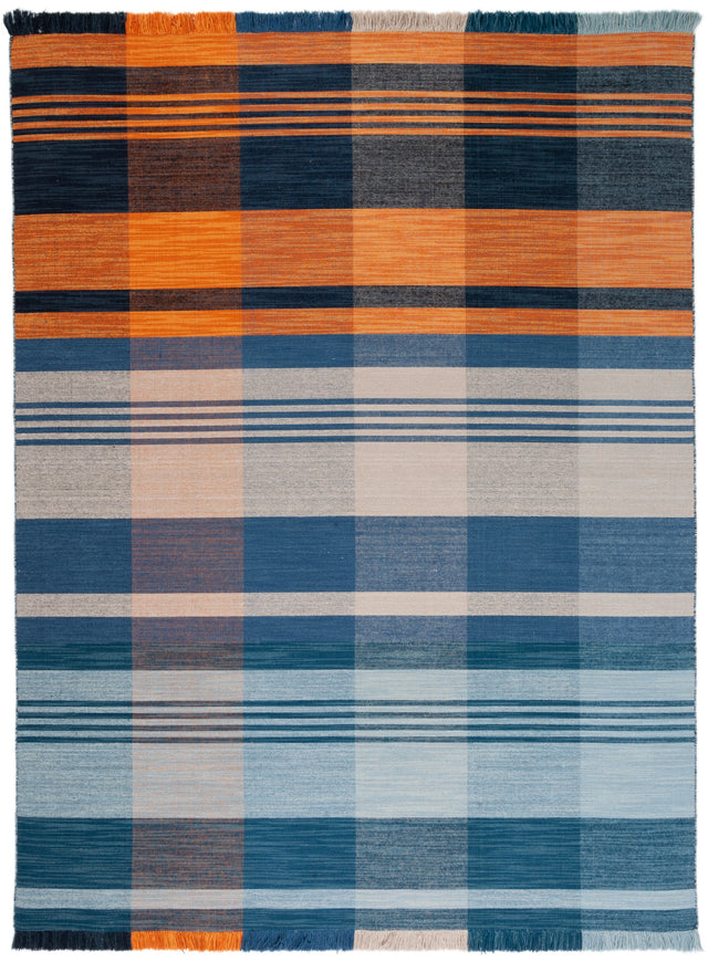 Safavieh Striped Kilim Stk708P Orange/Blue Rug.